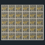 Papel De Regalo Elegante, Faux Wood, Faux Gold 60th Birthday   Nom<br><div class="desc">Este sencillo y elegante diseño de papel envuelto presenta un mensaje personalizado como "ANameHere's 60th Birthday" (con el "60th" con un aspecto de color falso/imitación dorado) dentro de una rústica imitación de madera de apariencia cuadrada con un sencillo contorno fronterizo. El nombre se encuentra en un texto elegante de color...</div>