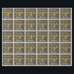 Papel De Regalo Elegante, Faux Wood, Faux Gold 70th Birthday   Nam<br><div class="desc">Este sencillo y elegante diseño de papel envuelto presenta un mensaje personalizado como "Cumpleaños 70 del Nombre" (con el "70" con un aspecto de color falso/imitación dorado) dentro de una rústica imitación de madera de apariencia cuadrada con un sencillo contorno fronterizo. El nombre se encuentra en un texto elegante de...</div>