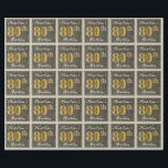 Papel De Regalo Elegante, Faux Wood, Faux Gold 80th Birthday   Nam<br><div class="desc">Este sencillo y elegante diseño de papel de envoltura presenta un mensaje personalizado como "Cumpleaños 80 de FirstName" (con el "80" con un aspecto de color falso/imitación dorado) dentro de un rústico área de apariencia de madera de imitación y imitación con un sencillo contorno fronterizo. El nombre se encuentra en...</div>