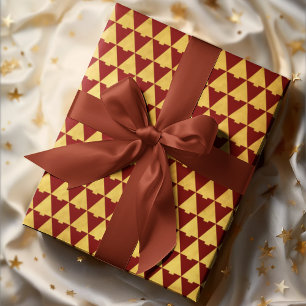 Papel De Regalo Elegante festividad de árbol de navidad con rubí g