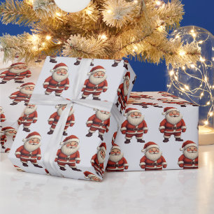 Papel De Regalo Elegante Festivo Santa Feliz Navidad Fiesta