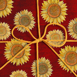 Papel De Regalo Elegante Finca Boho Madera Rústico Girasol