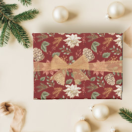 Papel De Regalo Elegante Flor de Pascua de Navidad