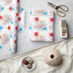 Papel De Regalo Elegante flor moderna de dazie