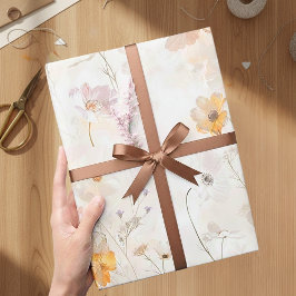 Papel De Regalo Elegante Floral Acuarela