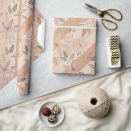 Papel De Regalo Elegante Floral Acuarela Terracota Rubor