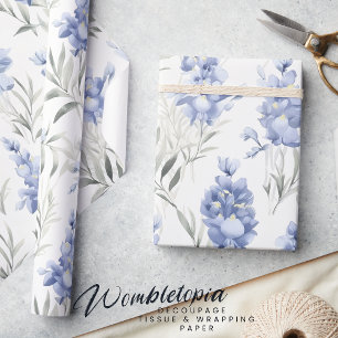 Papel De Regalo Elegante Floral de Delfino Azul