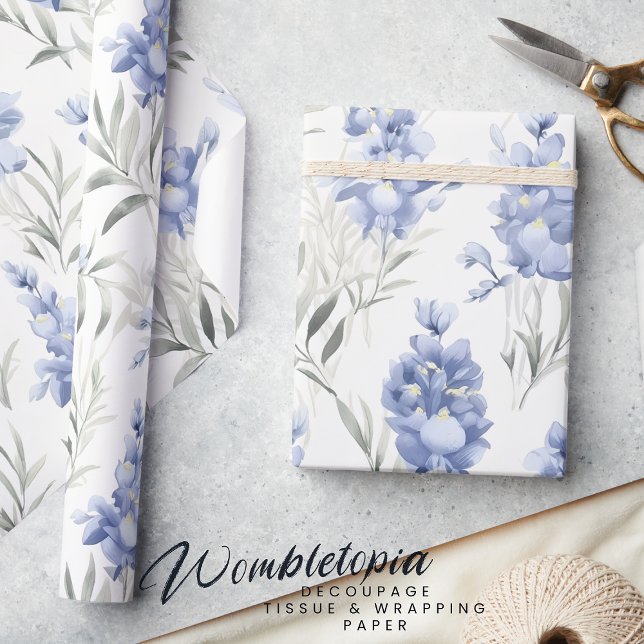 Papel De Regalo Elegante Floral de Delfino Azul (Subido por el creador)