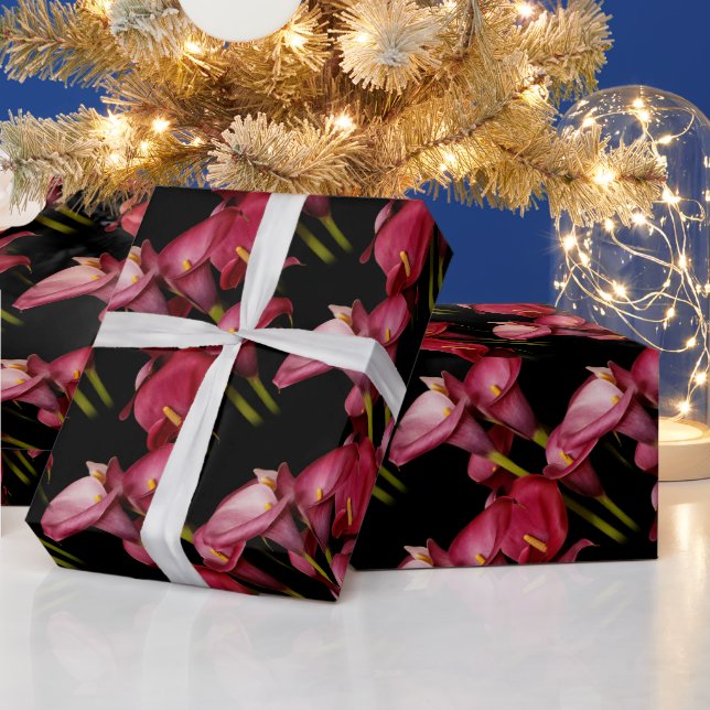 Papel De Regalo Elegante Floral Purple Calla Lilies (Vacaciones)