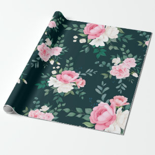 Papel De Regalo elegante floral rosa rojo