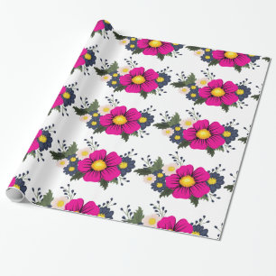 Papel De Regalo Elegante Floral Rústico Burgundy Rojo Marsala