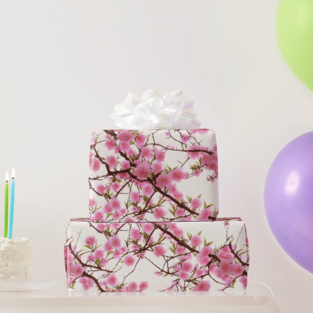 Papel De Regalo Elegante Flores de cerezo rosa suave (Regalos de fiesta)