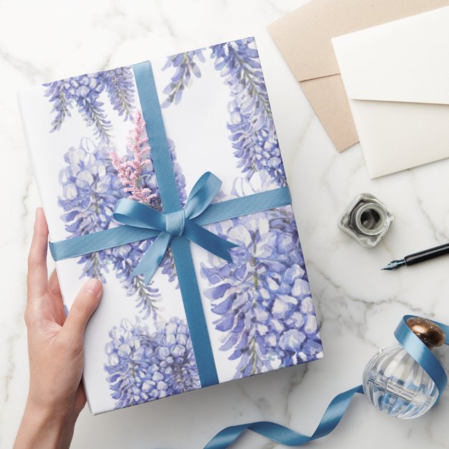 Papel De Regalo Elegante Flores De Wisteria Púrpura (Regalar)