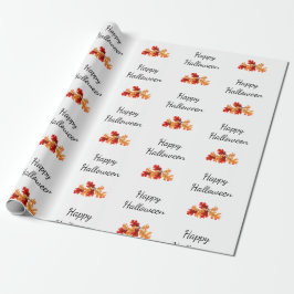 Papel De Regalo Elegante Foliage Fall Naranja Rojo