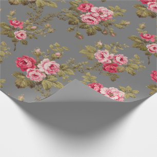 Papel De Regalo Elegante fondo rosa rosa de época