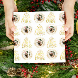 Papel De Regalo Elegante foto de oro navideño