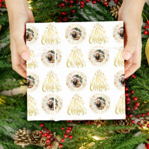Papel De Regalo Elegante foto de oro navideño