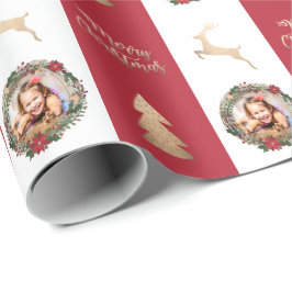 Papel De Regalo Elegante foto de Personalizado de Navidad Gold Mer