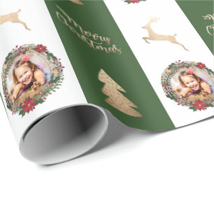 Papel De Regalo Elegante foto de Personalizado de Navidad Gold Mer