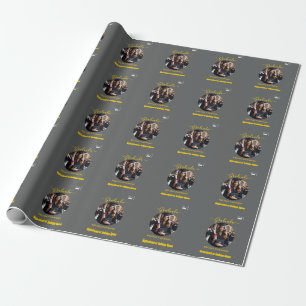 Papel De Regalo Elegante Foto Graduada Gris Pizarra