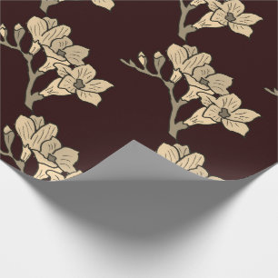 Papel De Regalo Elegante gladiolos asiáticos flores marrón floral