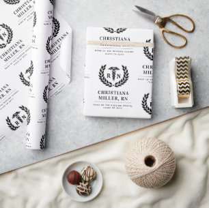 Papel De Regalo Elegante graduación de la escuela de Enfermería RN