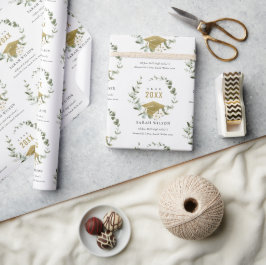 Papel De Regalo Elegante Graduación de Oro de Leafy Botánico