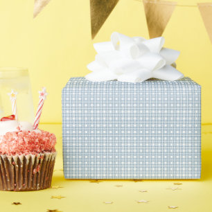 Papel De Regalo Elegante guión de monograma azul polvoriento