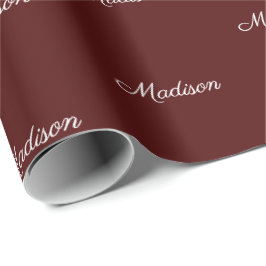 Papel De Regalo Elegante guión de oxblood nombre personalizado cum