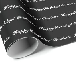 Papel De Regalo Elegante guión de personalizado blanco y negro cum