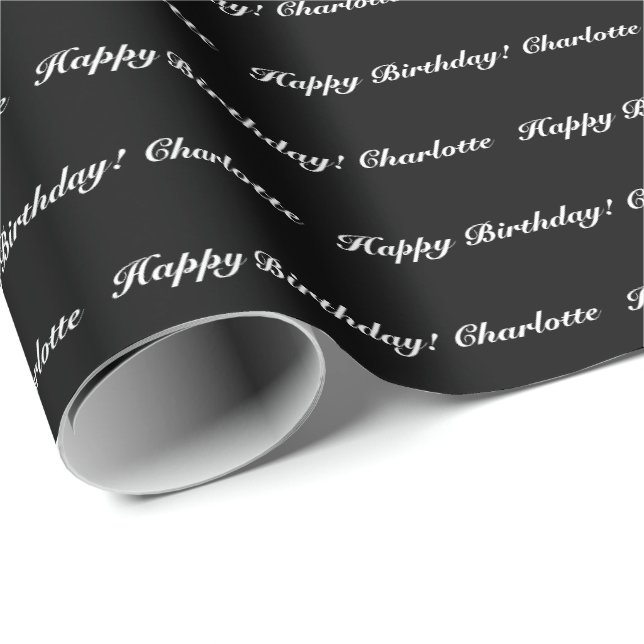 Papel De Regalo Elegante guión de personalizado blanco y negro cum (Esquina del rollo)