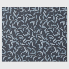 Papel De Regalo Elegante hoja azul William Morris inspirado