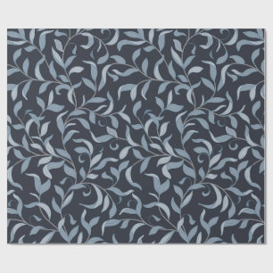 Papel De Regalo Elegante hoja azul William Morris inspirado