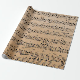 Papel De Regalo Elegante hoja de escritura a mano de época Notas m