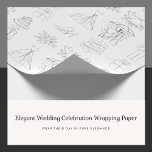 Papel De Regalo Elegante ícono de celebración de bodas envolver pa<br><div class="desc">Añada un toque de sofisticación a sus regalos de boda con este hermoso papel de envolvimiento con una gama de delicados iconos de arte de línea. Captando perfectamente la esencia del amor y la celebración, este diseño exhibe vestidos bodas, ramos, tuxedos, palomas, pasteles y otros elementos románticos en un patrón...</div>