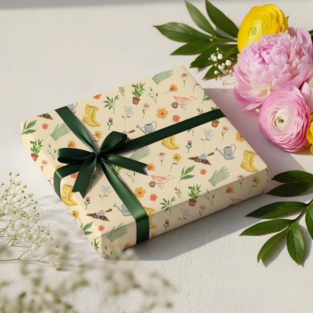 Papel De Regalo Elegante Jardín Botánico Floral Floreciente Girly (Elegant Blooming Floral Botanical Garden Girly Wrapping Paper)