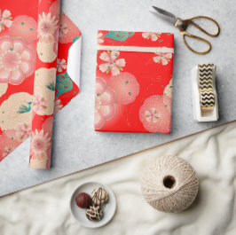Papel De Regalo Elegante Jardín de manantial de ornamento floral