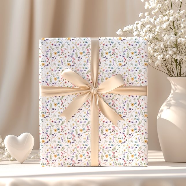 Papel De Regalo Elegante Jardín de mariposas de flores silvestres (Subido por el creador)