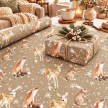 Elegante Kraft Rústico Animales de Invierno a Gran
