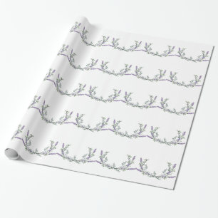 Papel De Regalo Elegante lavanda eucalipto en acuarela