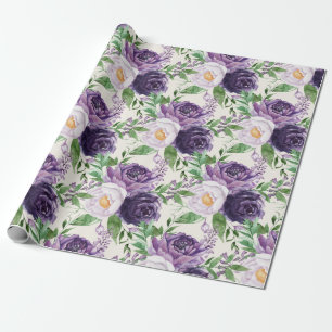 Papel De Regalo Elegante lavanda púrpura floral vegetación botánic
