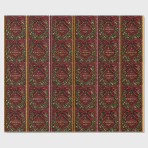 Papel De Regalo Elegante lazo de terciopelo de Navidad, Botánica d