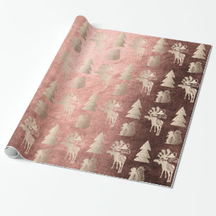 Papel De Regalo Elegante lindo rosa claro patrón de Navidades de 