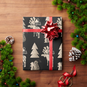 Papel De Regalo Elegante lindo rosa claro patrón de Navidades de o