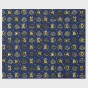 Papel De Regalo Elegante logotipo de negocios Navy azul y oro