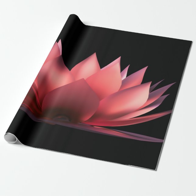 Papel De Regalo Elegante Lotus Black (Desenrollado)
