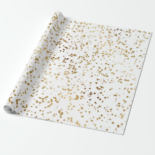 Papel De Regalo Elegante Lujo Esparkling Gold Confetti Dots Imagen