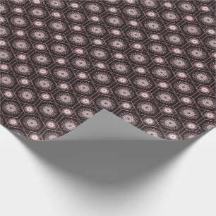 Papel De Regalo Elegante Mandala Geométrico de Oro Rosa