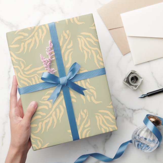 Papel De Regalo Elegante Mano Verde Sage (Regalar)