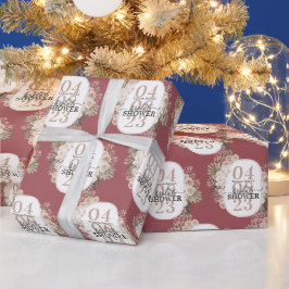 Papel De Regalo Elegante marco floral ducha de novia personalizada